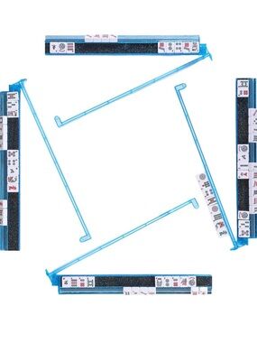 New non slip Mahjong Tile Racks / pushers Blue - Set of 4 non-slip w storage bag